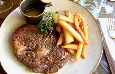 Ribeye steak and chips