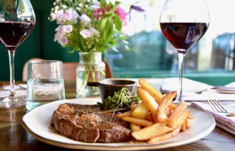 Ribeye steak and chips